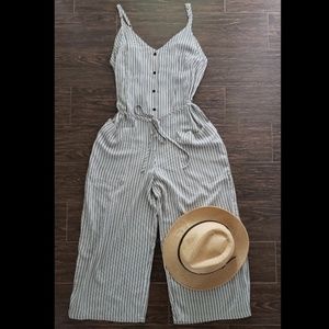 Striped, capris jumpsuit